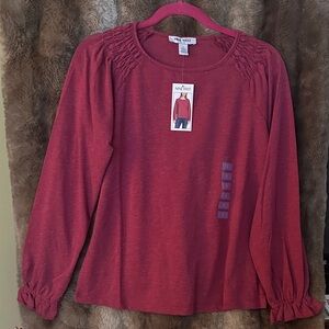 Nine West Women's Red Long Sleeve Top